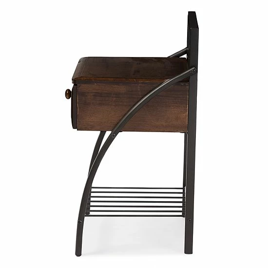 Baxton Studio Jevenci Vintage Industrial Nightstand 2 Baxton Studio Jevenci Vintage Industrial Nightstand - Image 2