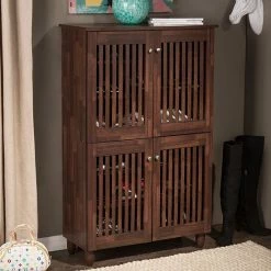 Baxton Studio Fernanda Tall Shoe Storage Entryway Cabinet