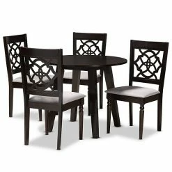 Baxton Studio Eliza Gray 5-Piece Dining Set