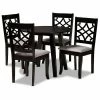 Baxton Studio Mya Dining Table & Chair 5-piece Set Gray Dark Brown