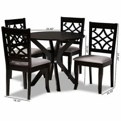 Baxton Studio Elena Dining Table & Chair 5-piece Set Gray Walnut Brown 17 Baxton Studio Elena Dining Table & Chair 5-piece Set Gray Walnut Brown -Baxton Studio Sales unnamed file 4128
