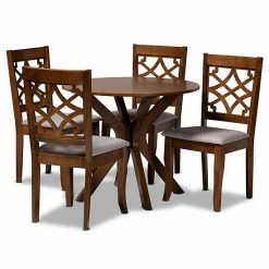 Baxton Studio Elena Dining Table & Chair 5-piece Set Gray Walnut Brown 18 Baxton Studio Elena Dining Table & Chair 5-piece Set Gray Walnut Brown -Baxton Studio Sales unnamed file 4129
