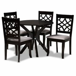 Baxton Studio Elena Dining Table & Chair 5-piece Set Gray Walnut Brown 19 Baxton Studio Elena Dining Table & Chair 5-piece Set Gray Walnut Brown -Baxton Studio Sales unnamed file 4130