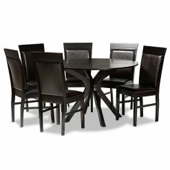Baxton Studio Jeane Dining Table & Chair 7-piece Set