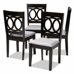 Baxton Studio Lenoir Dining Chair Set Gray