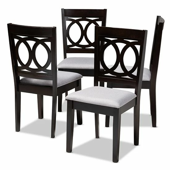 Baxton Studio Lenoir Dining Chair Set Gray 1 Baxton Studio Lenoir Dining Chair Set Gray