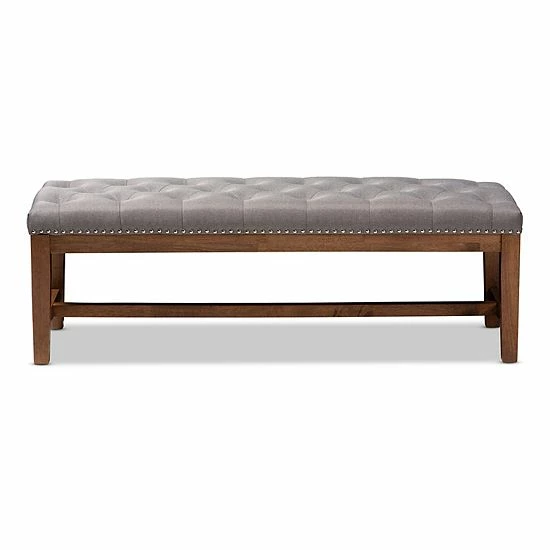 Baxton Studio Ainsley Bench Gray 3 Baxton Studio Ainsley Bench Gray - Image 3