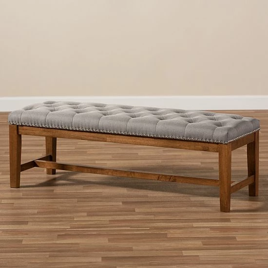 Baxton Studio Ainsley Bench Gray 7 Baxton Studio Ainsley Bench Gray - Image 7
