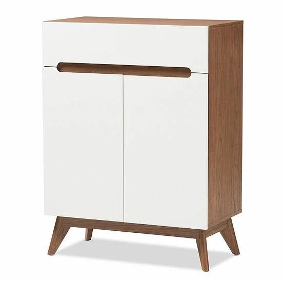 Baxton Studio Calypso Mid-Century Shoe Cabinet 3 Baxton Studio Calypso Mid-Century Shoe Cabinet - Image 3