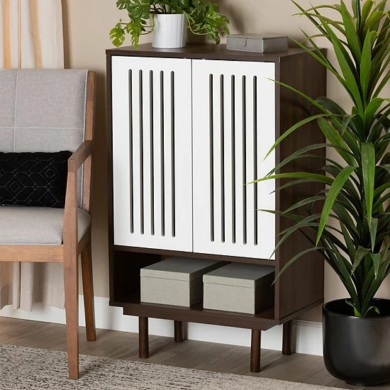 Baxton Studio Meike Shoe Storage Cabinet 2 Baxton Studio Meike Shoe Storage Cabinet - Image 2