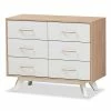 Baxton Studio Mid-Century Two-Tone 6-Drawer Dresser
