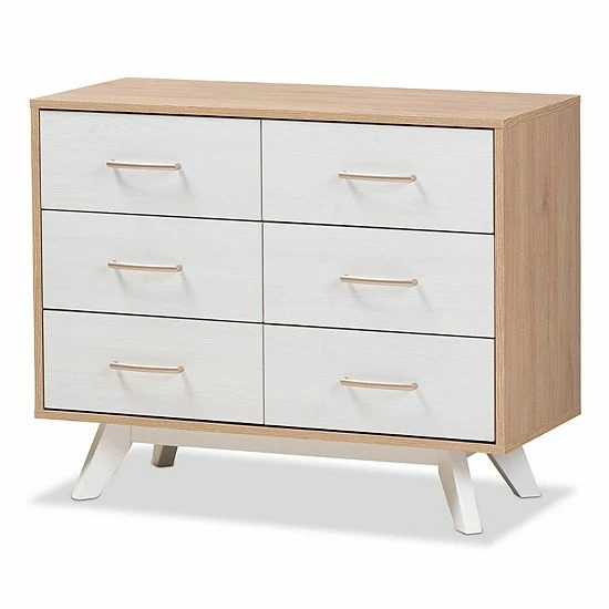 Baxton Studio Mid-Century Two-Tone 6-Drawer Dresser 1 Baxton Studio Mid-Century Two-Tone 6-Drawer Dresser