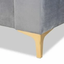 Baxton Studio Oksana Velvet Daybed Light Gray Gold 7 Baxton Studio Oksana Velvet Daybed Light Gray Gold -Baxton Studio Sales unnamed file 4236