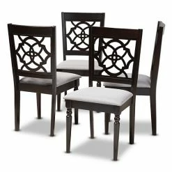 Baxton Studio Renaud Dining Chair 4-Piece Set Beige Khaki