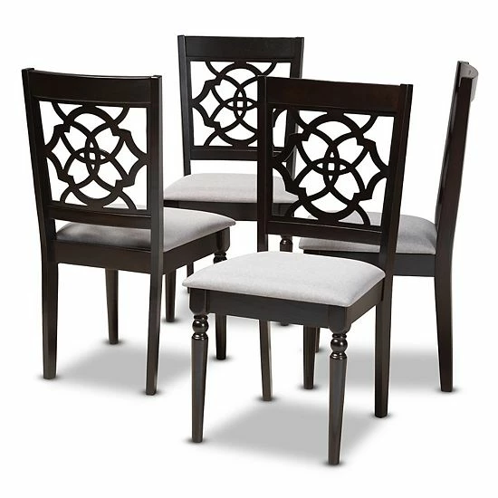Baxton Studio Renaud Dining Chair 4-Piece Set Beige Khaki 1 Baxton Studio Renaud Dining Chair 4-Piece Set Beige Khaki