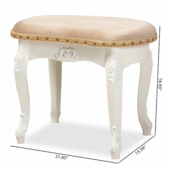 Baxton Studio Gabrielle Ottoman 8 Baxton Studio Gabrielle Ottoman - Image 8