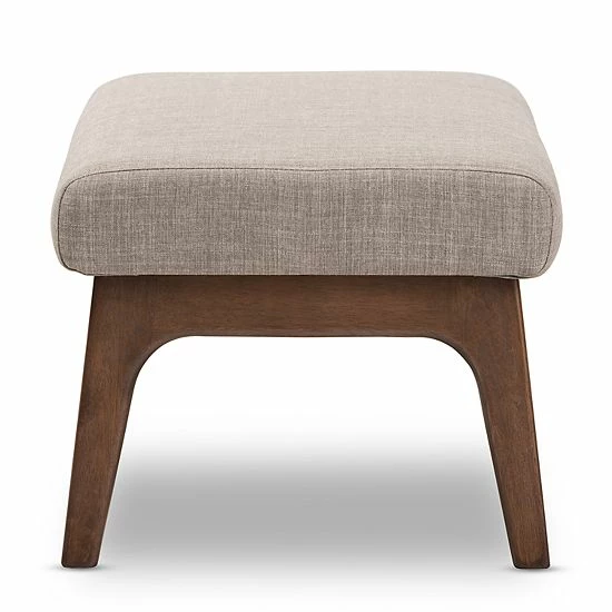 Baxton Studio Bianca Gray Mid-Century Modern Ottoman 2 Baxton Studio Bianca Gray Mid-Century Modern Ottoman - Image 2