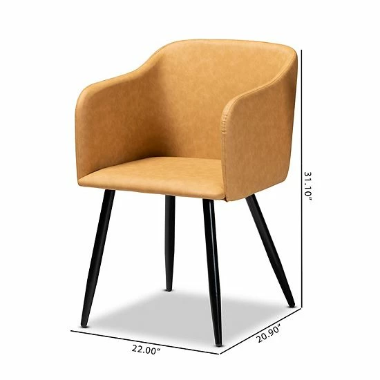 Baxton Studio Eris Dining Chair 2-piece Set Gray Walnut 8 Baxton Studio Eris Dining Chair 2-piece Set Gray Walnut - Image 8