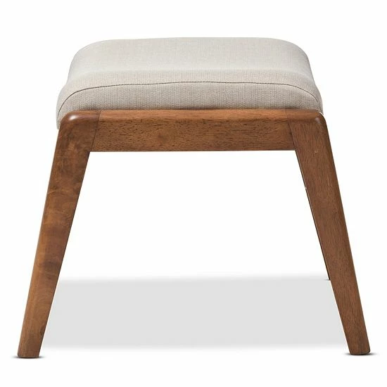 Baxton Studio Roxy Upholstered Ottoman Gray 2 Baxton Studio Roxy Upholstered Ottoman Gray - Image 2