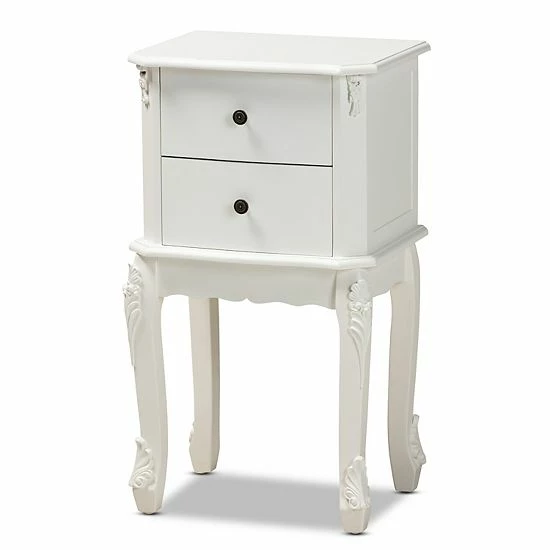 Baxton Studio Sophia White Nightstand 1 Baxton Studio Sophia White Nightstand