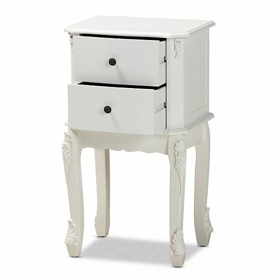 Baxton Studio Sophia White Nightstand 3 Baxton Studio Sophia White Nightstand - Image 3