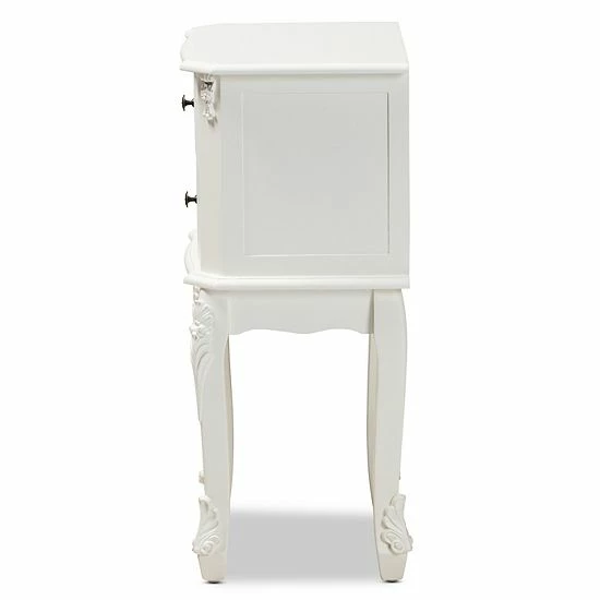 Baxton Studio Sophia White Nightstand 4 Baxton Studio Sophia White Nightstand - Image 4