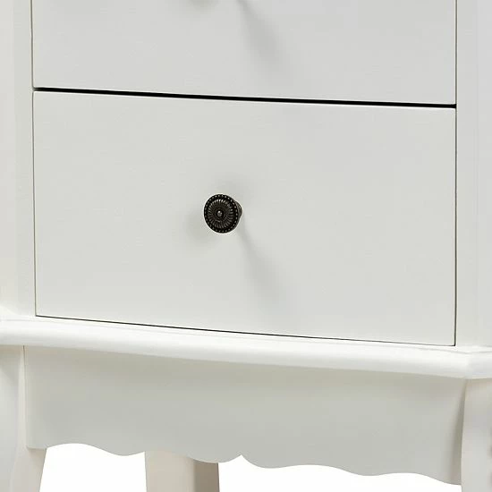 Baxton Studio Sophia White Nightstand 5 Baxton Studio Sophia White Nightstand - Image 5