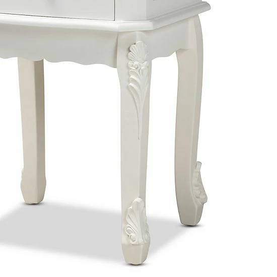 Baxton Studio Sophia White Nightstand 6 Baxton Studio Sophia White Nightstand - Image 6