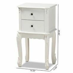 Baxton Studio Sophia White Nightstand 13 Baxton Studio Sophia White Nightstand -Baxton Studio Sales unnamed file 4329