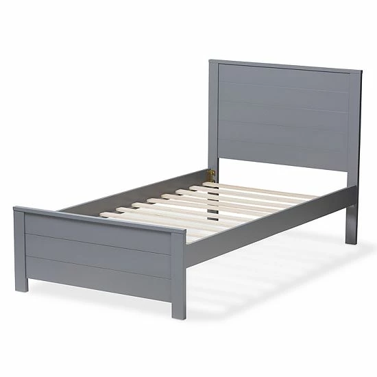 Baxton Studio Modern Twin Platform Bed Gray 5 Baxton Studio Modern Twin Platform Bed Gray - Image 5