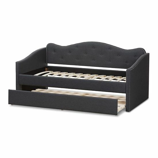 Baxton Studio Modern Daybed & Trundle Dark Gray 5 Baxton Studio Modern Daybed & Trundle Dark Gray - Image 5