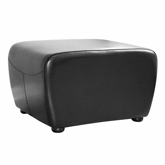 Baxton Studio Contemporary Faux-Leather Ottoman Black 3 Baxton Studio Contemporary Faux-Leather Ottoman Black - Image 3