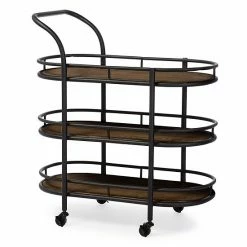 Baxton Studio Karlin Industrial Bar Cart