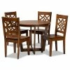 Baxton Studio Brava Dining 5-piece Set Dark Brown Walnut