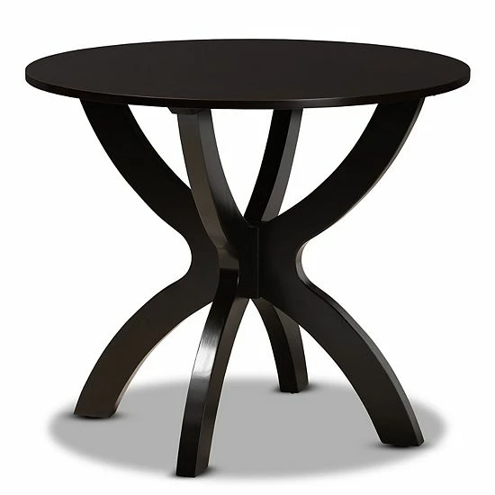 Baxton Studio Anila Dining 5-piece Set Dark Brown Walnut 3 Baxton Studio Anila Dining 5-piece Set Dark Brown Walnut - Image 3