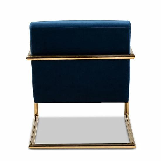 Baxton Studio Mira Glam And Luxe Lounge Chair Pastel Gray 4 Baxton Studio Mira Glam And Luxe Lounge Chair Pastel Gray - Image 4