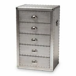Baxton Studio Davet Silver Storage Cabinet