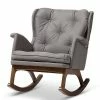Baxton Studio Mid-Century Gray Rocking Chair