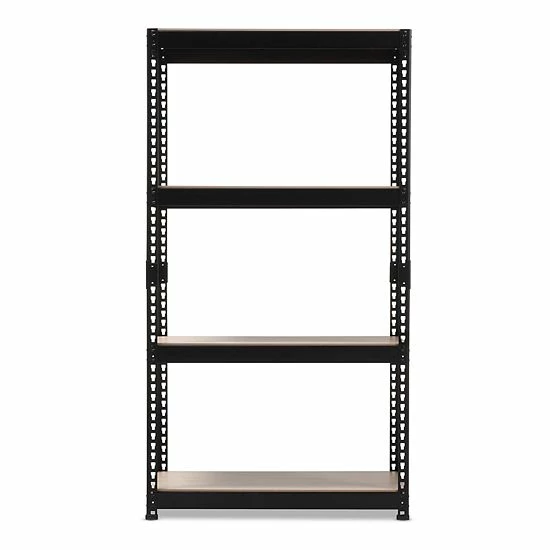 Baxton Studio Cody 3-Shelf Storage Rack Black 3 Baxton Studio Cody 3-Shelf Storage Rack Black - Image 3