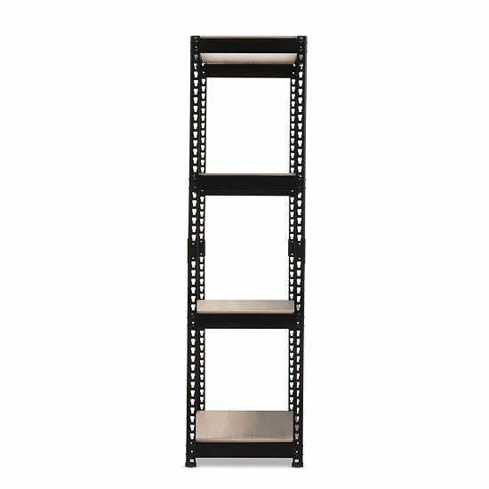 Baxton Studio Cody 3-Shelf Storage Rack Black 4 Baxton Studio Cody 3-Shelf Storage Rack Black - Image 4
