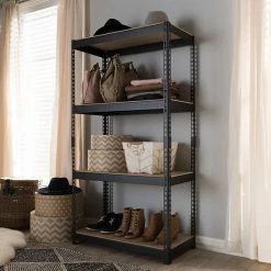 Baxton Studio Cody 3-Shelf Storage Rack Black 11 Baxton Studio Cody 3-Shelf Storage Rack Black -Baxton Studio Sales unnamed file 4481