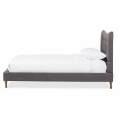 Baxton Studio Hannah Mid-Century Modern Platform Bed Dark Gray -Baxton Studio Sales unnamed file 4490