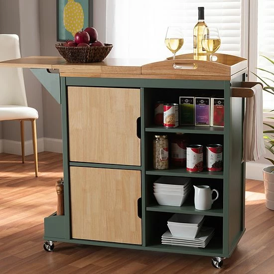 Baxton Studio Dorthy Kitchen Cart 2 Baxton Studio Dorthy Kitchen Cart - Image 2