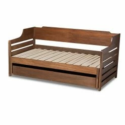 Baxton Studio Jameson Expandable Daybed Walnut