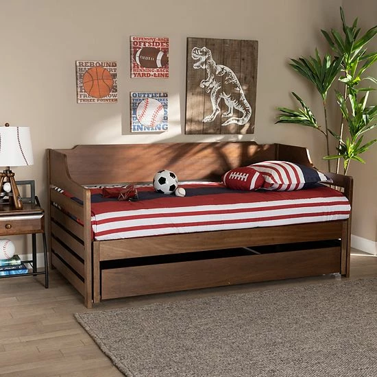 Baxton Studio Jameson Expandable Daybed Walnut 2 Baxton Studio Jameson Expandable Daybed Walnut - Image 2