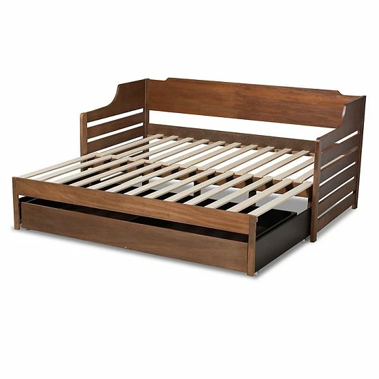 Baxton Studio Jameson Expandable Daybed Walnut 8 Baxton Studio Jameson Expandable Daybed Walnut - Image 8