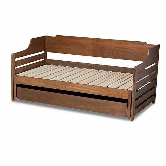 Baxton Studio Jameson Expandable Daybed Walnut 9 Baxton Studio Jameson Expandable Daybed Walnut - Image 9