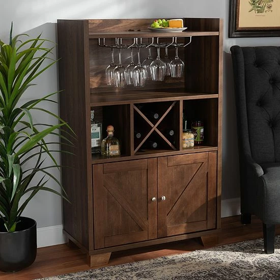 Baxton Studio Carrie Wine Storage Cabinet 9 Baxton Studio Carrie Wine Storage Cabinet - Image 9