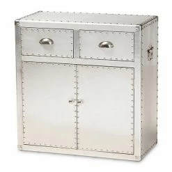 Baxton Studio Serge Silver Cabinet