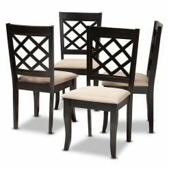 Baxton Studio Verner Dining Chair 4-Piece Set Beige Khaki